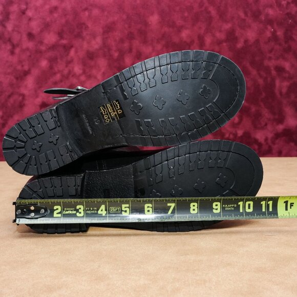 Free People Women Engineer Black Leather Buckle Moto Biker Boots sz 9 - Picture 5 of 7